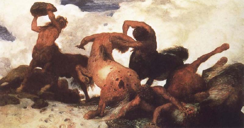 Arnold Bocklin Centaur Fight France oil painting art